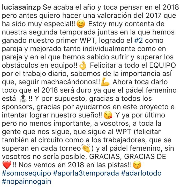 Agradecimientos Luca Sainz 2017