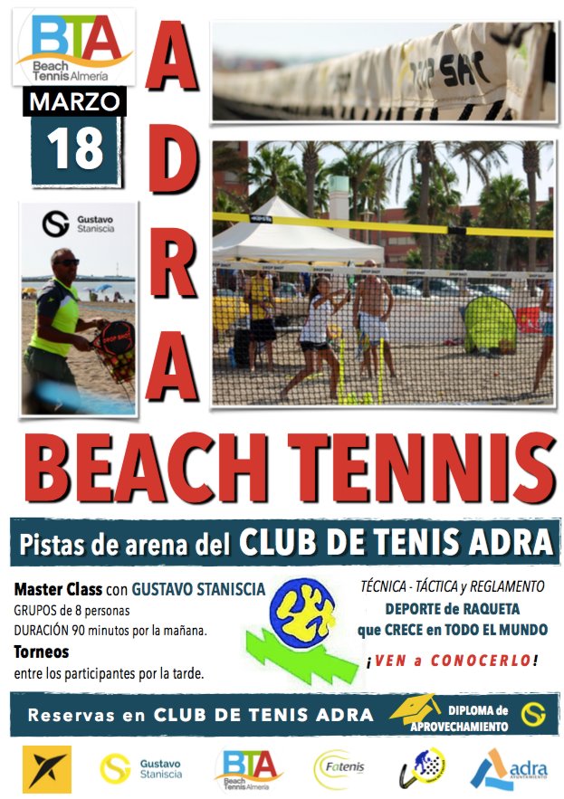 Cartel beach tennis adra Almera Gustavo Staniscia