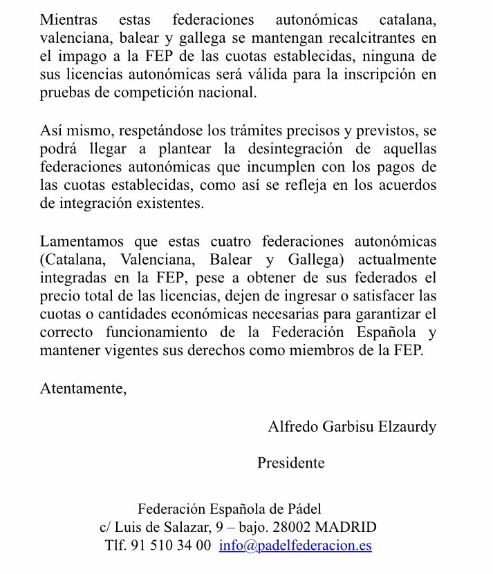 Segunda parte de la nota de prensa oficial FEP mayo 2019