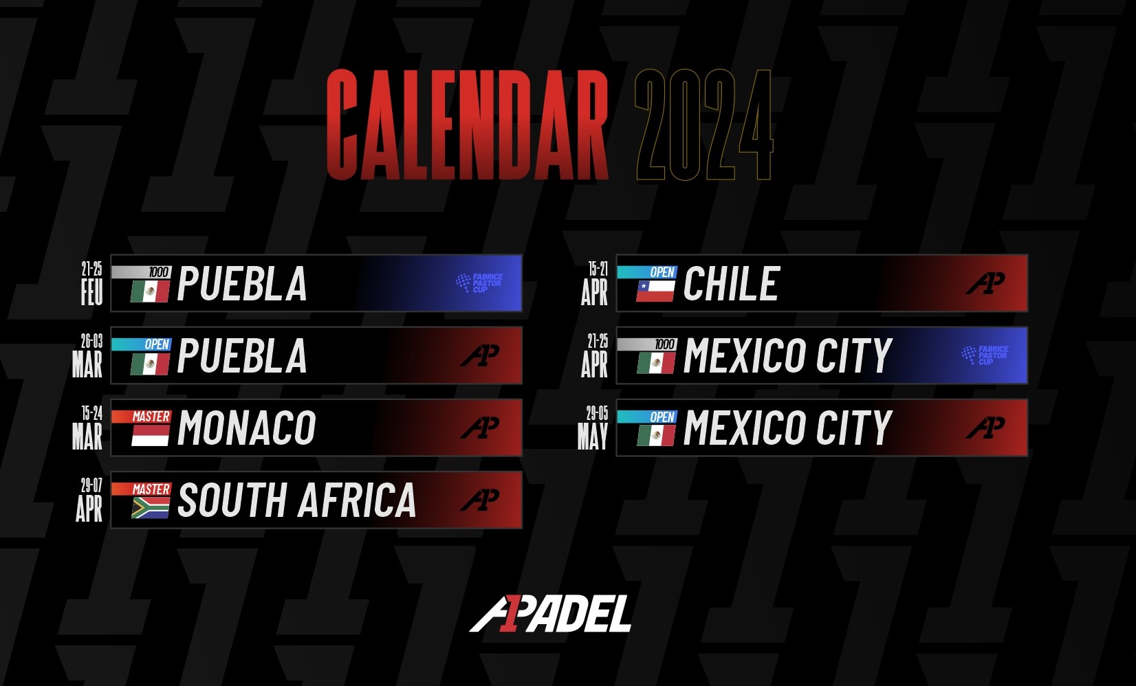 Calendario A1 Padel temporada 2024 inicio