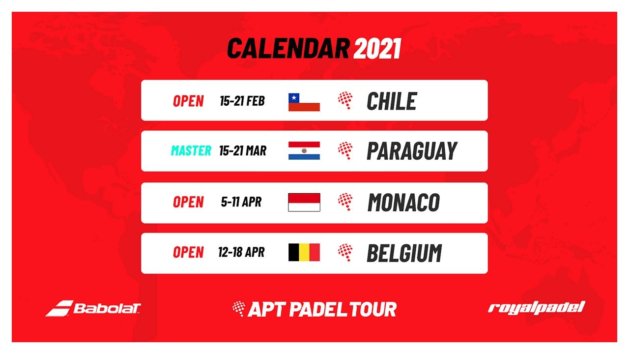 Calendario de torneos APT Padel Tour