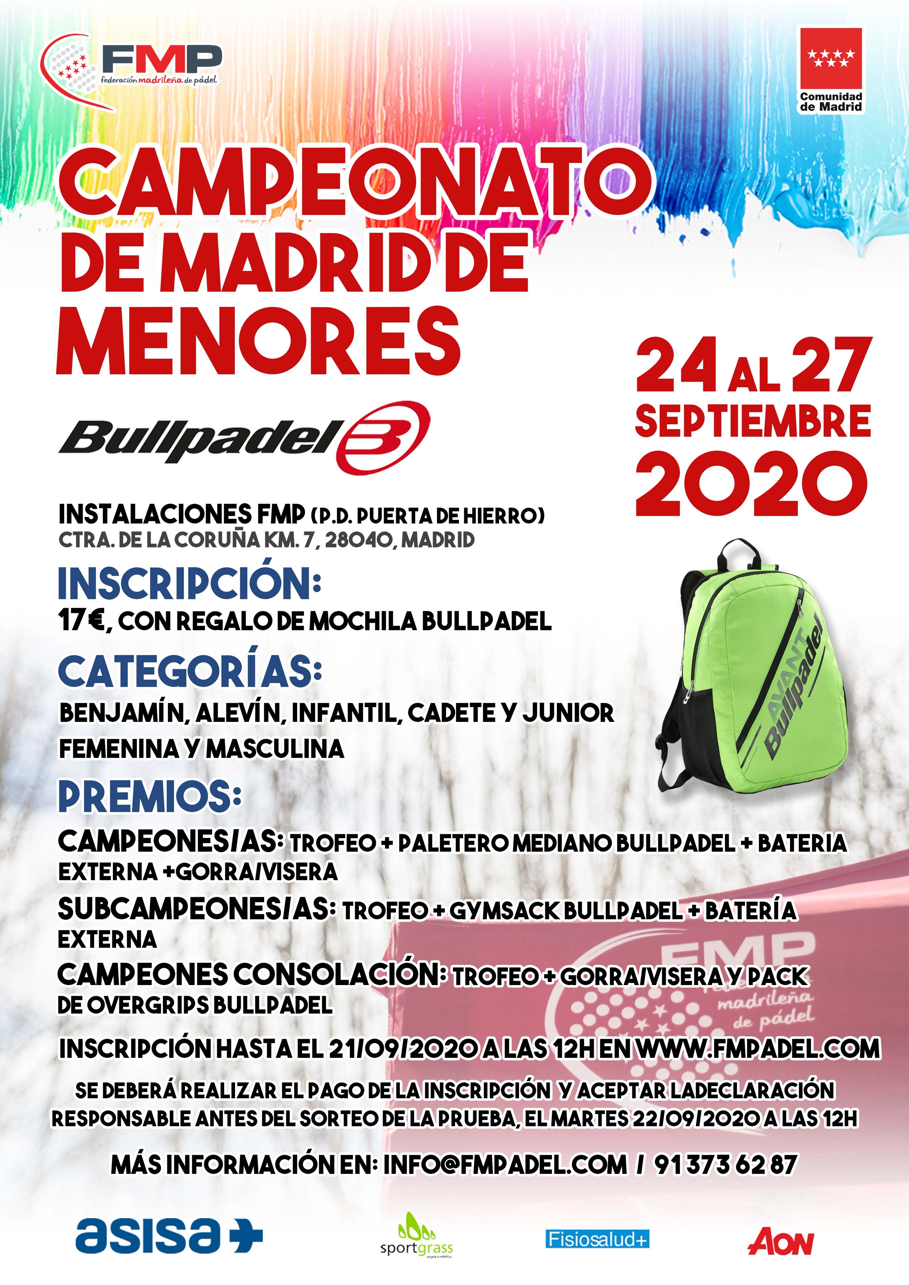 Cartel Campeonato Madrid Menores FMP