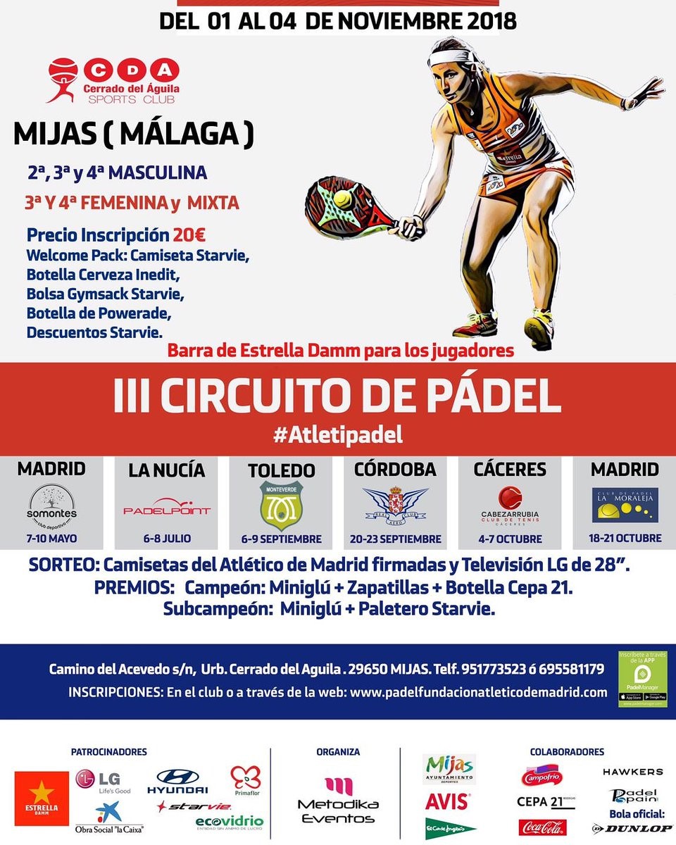 Cartel circuito atltico de madrid mijas 2018