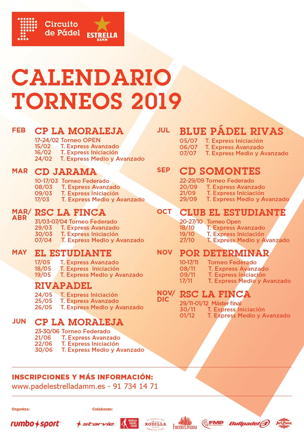 Circuito Pdel Estrella Damm Temporada 2019 calendario