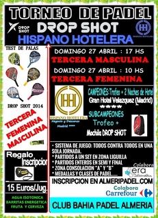 El torneo Drop Shot Corporacin Hotelera regresa a Almera el prximo 27 de abril