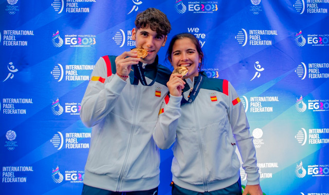 Noa Cnovas y Daniel Santigosa medalla oro pdel mixto Juegos Europeos Cracovia 2023
