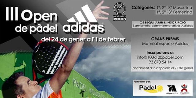 Adidas Pdel y el Club Granollers presentan su III Open