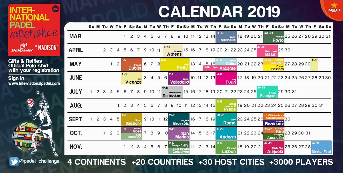 Cartel Calendario IPE by Madison 2019 nueva temporada