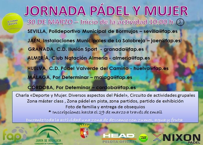 Jornada Mujer y Deporte Federacin Andaluza de Pdel 2019