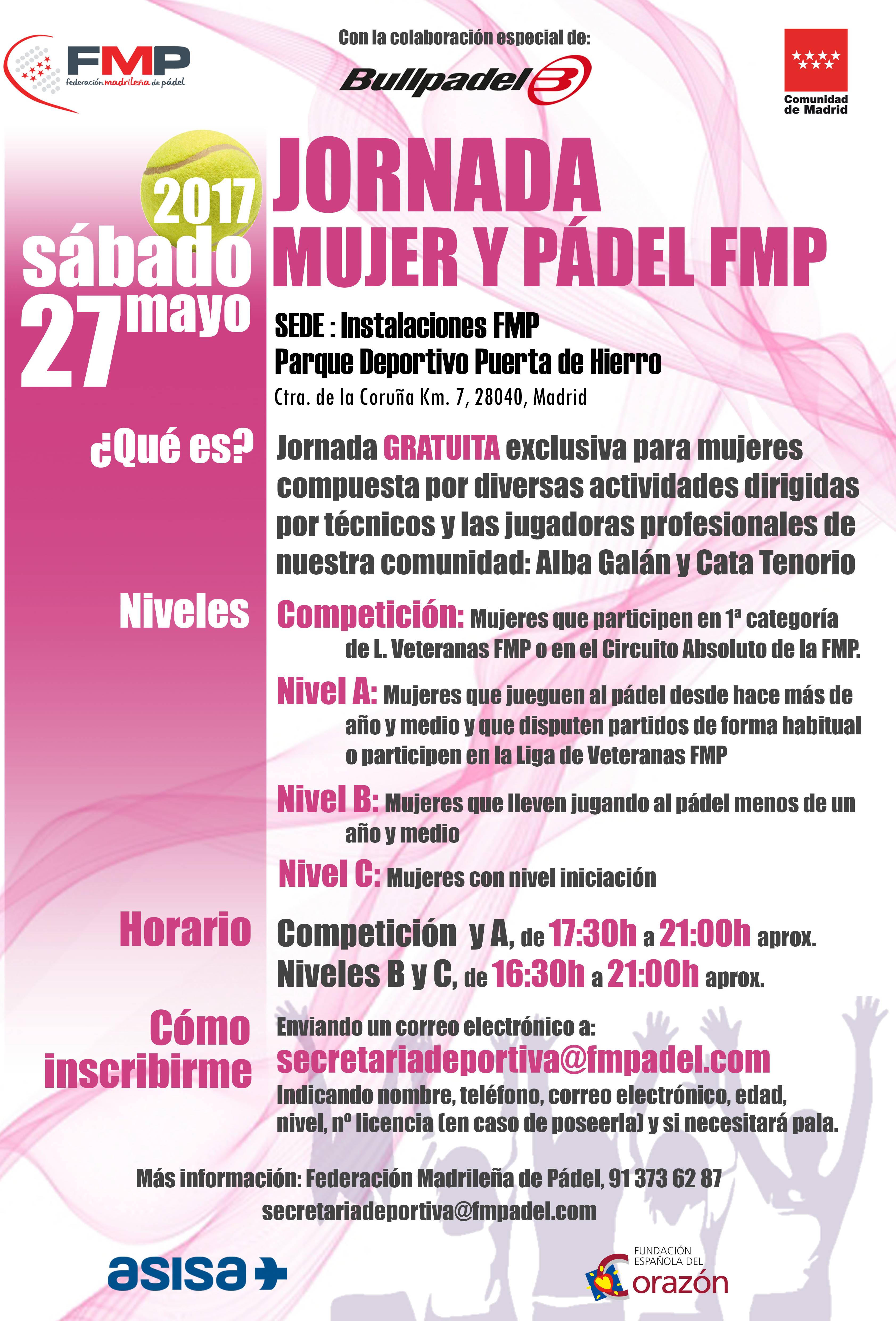 Cartel evento pdel y mujer FMP