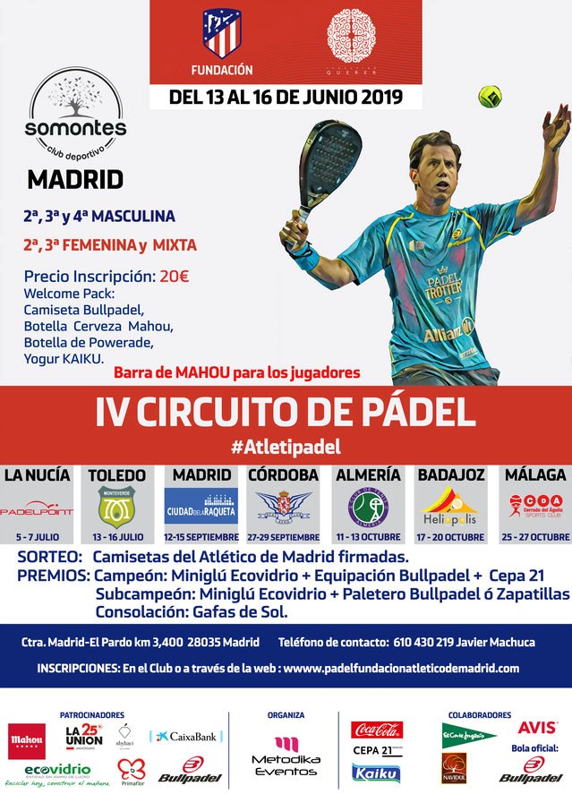 Cartel Circuito Atlético de Madrid primer torneo 2019