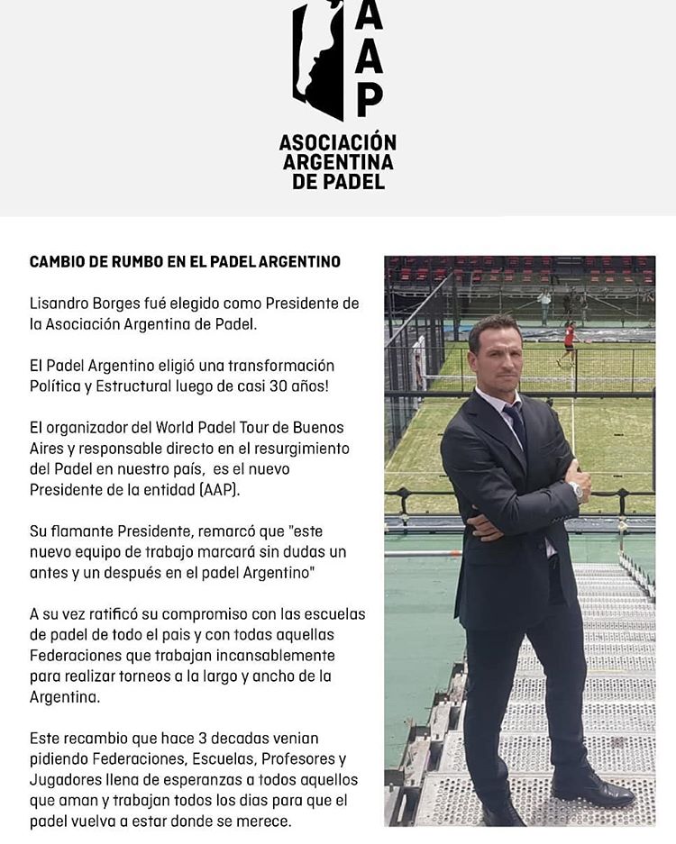 Lisandro Borges nuevo presidente Argentina Pdel