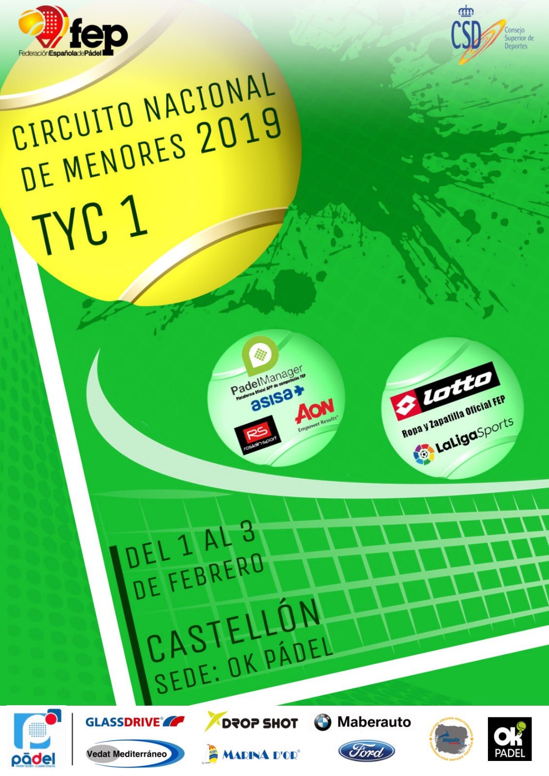 Cartel torneo TyC1 2019 FEP Menores Castelln