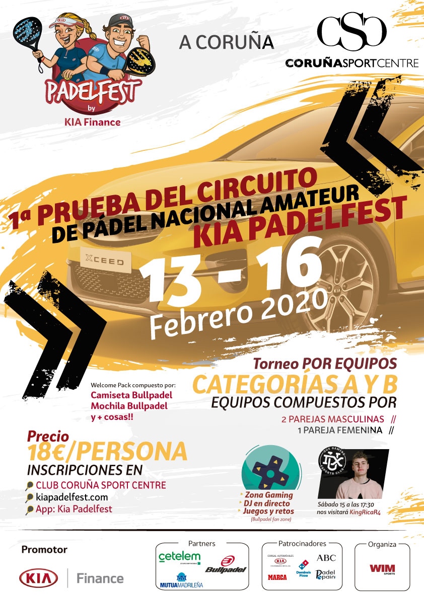 Cartel primer torneo Kia Padel Fest