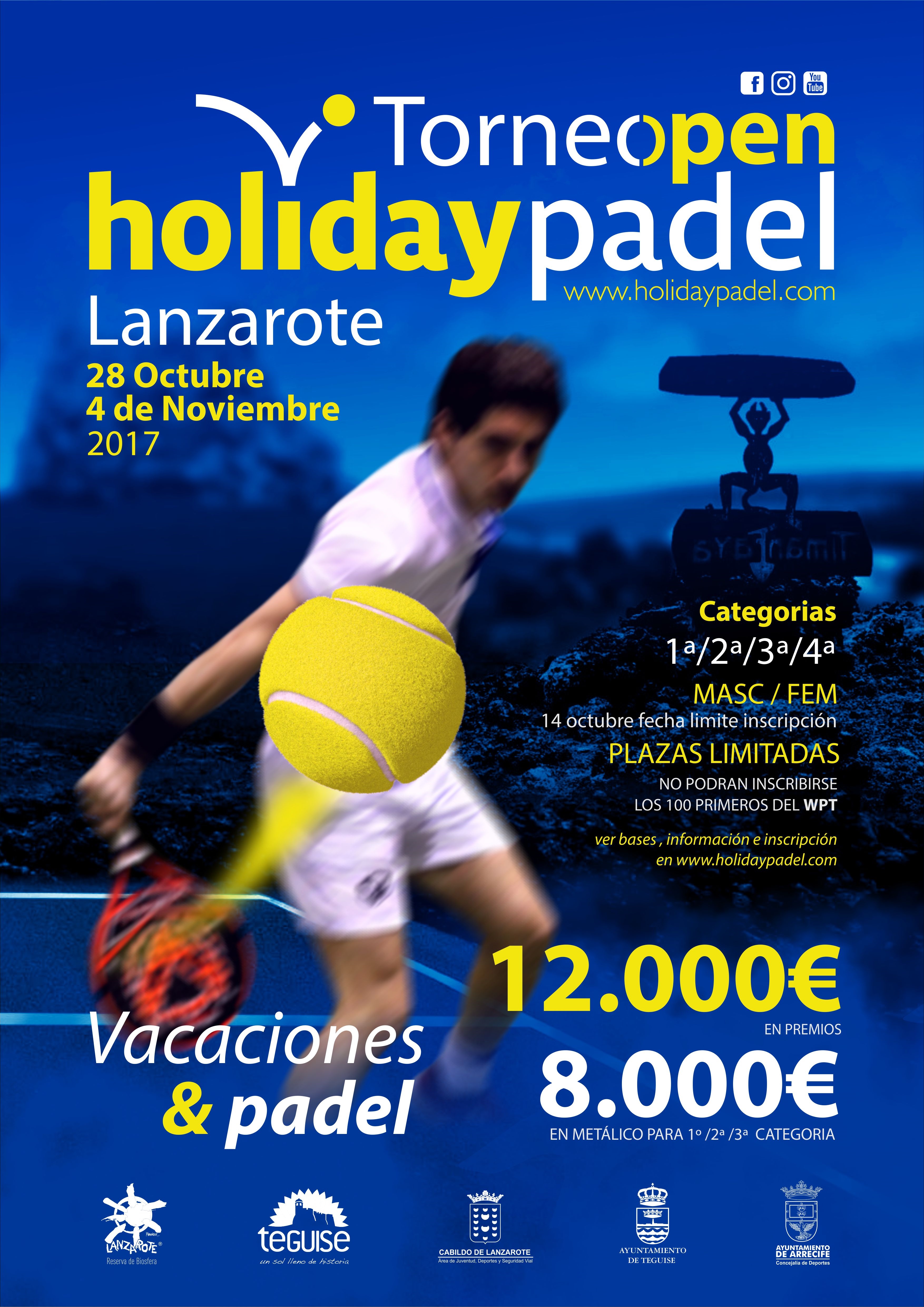 Cartel Holiday Padel Lanzarote