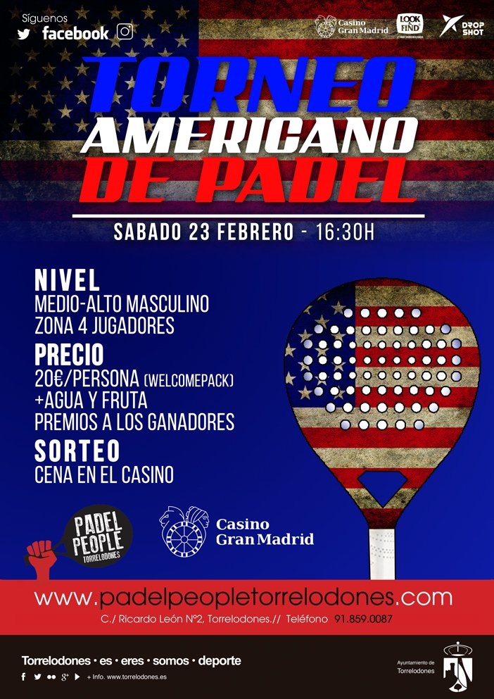 Torneo Americano Padel People Torrelodones febrero 2019