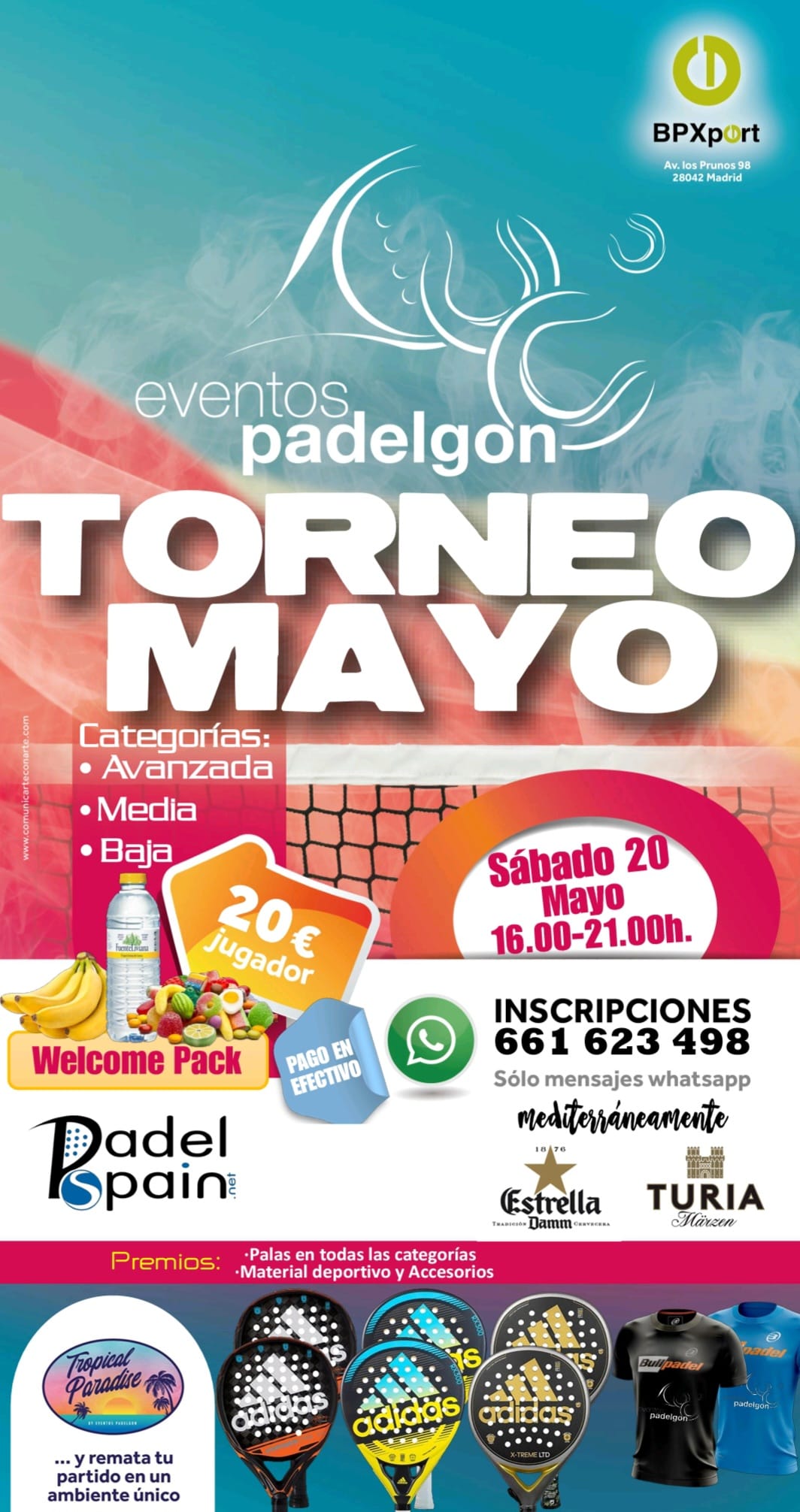 Torneo Eventos Padelgon mayo 2023 cartel