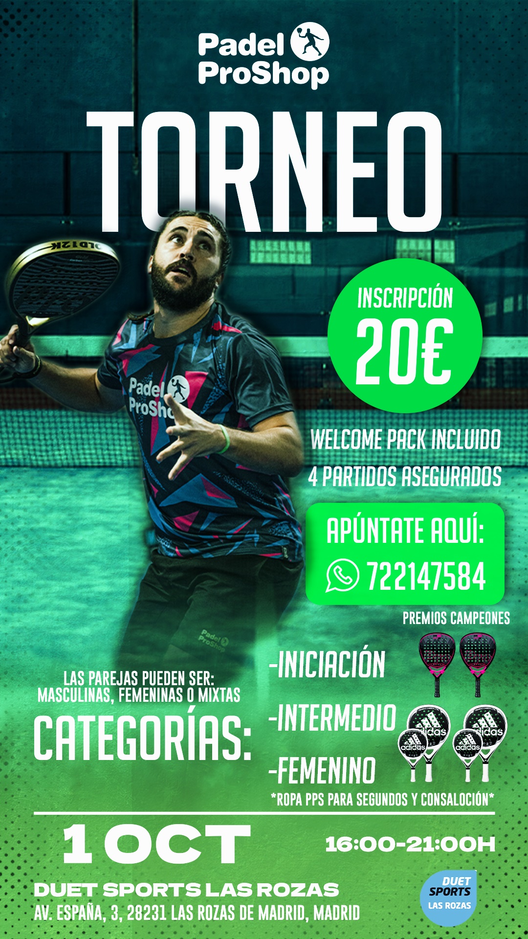 Torneo padel pro shop septiembre 2022 