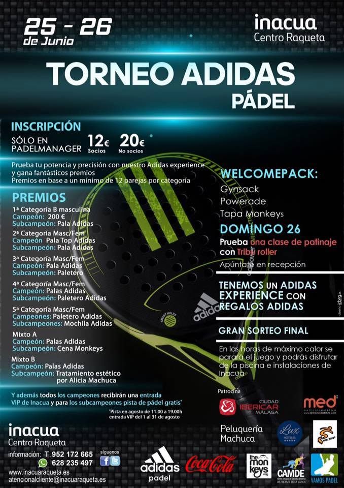 Generalizar Pertenecer a Apretar adidas padel lleva su torneo a Málaga