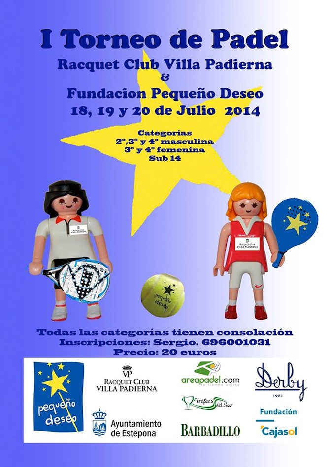 El club de raqueta del Hotel Villa Padierna acoge un torneo de pdel para recaudar fondos para nios enfermos  
