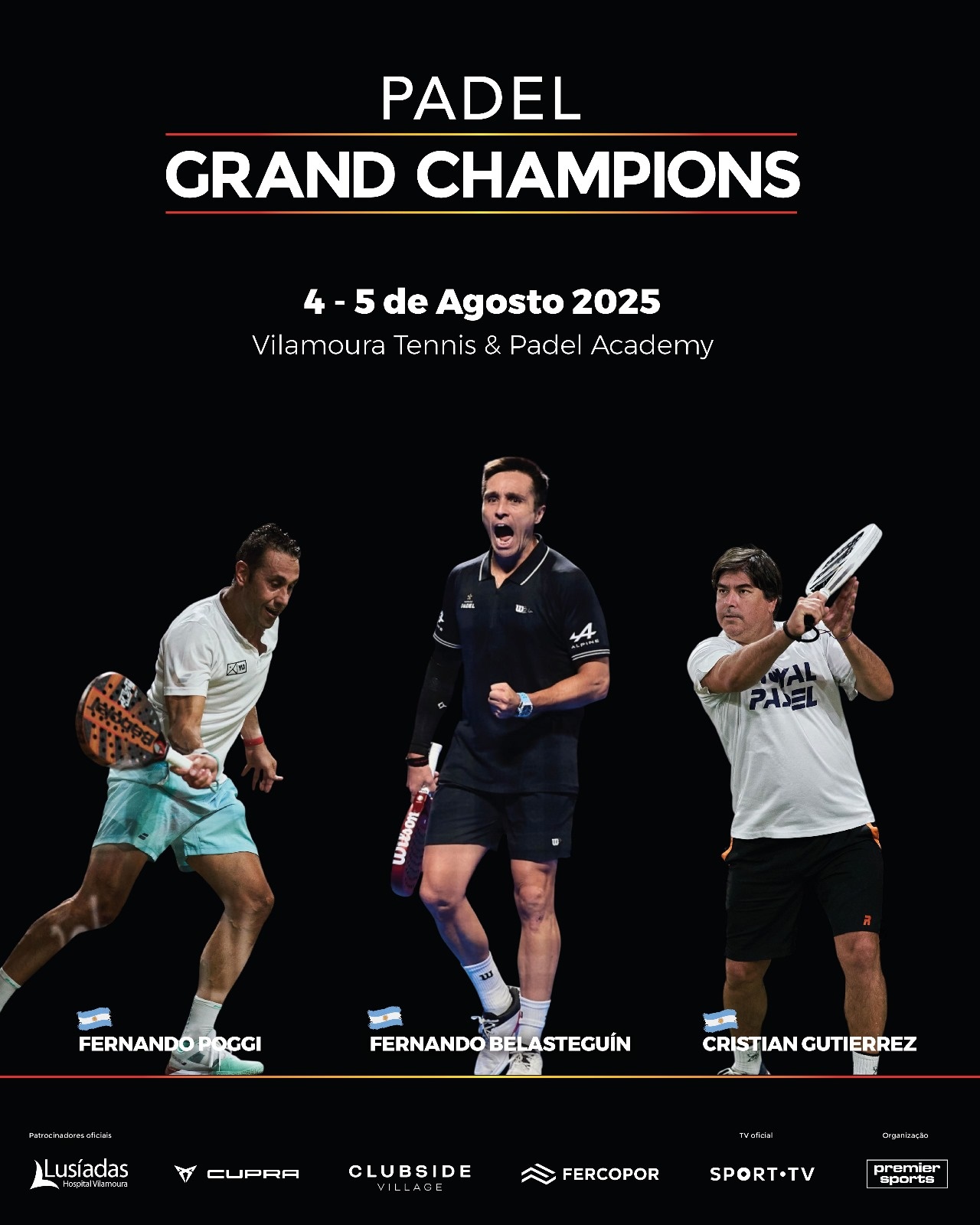 Anuncio oficial Padel Grand Champions Algarve Portugal 2025