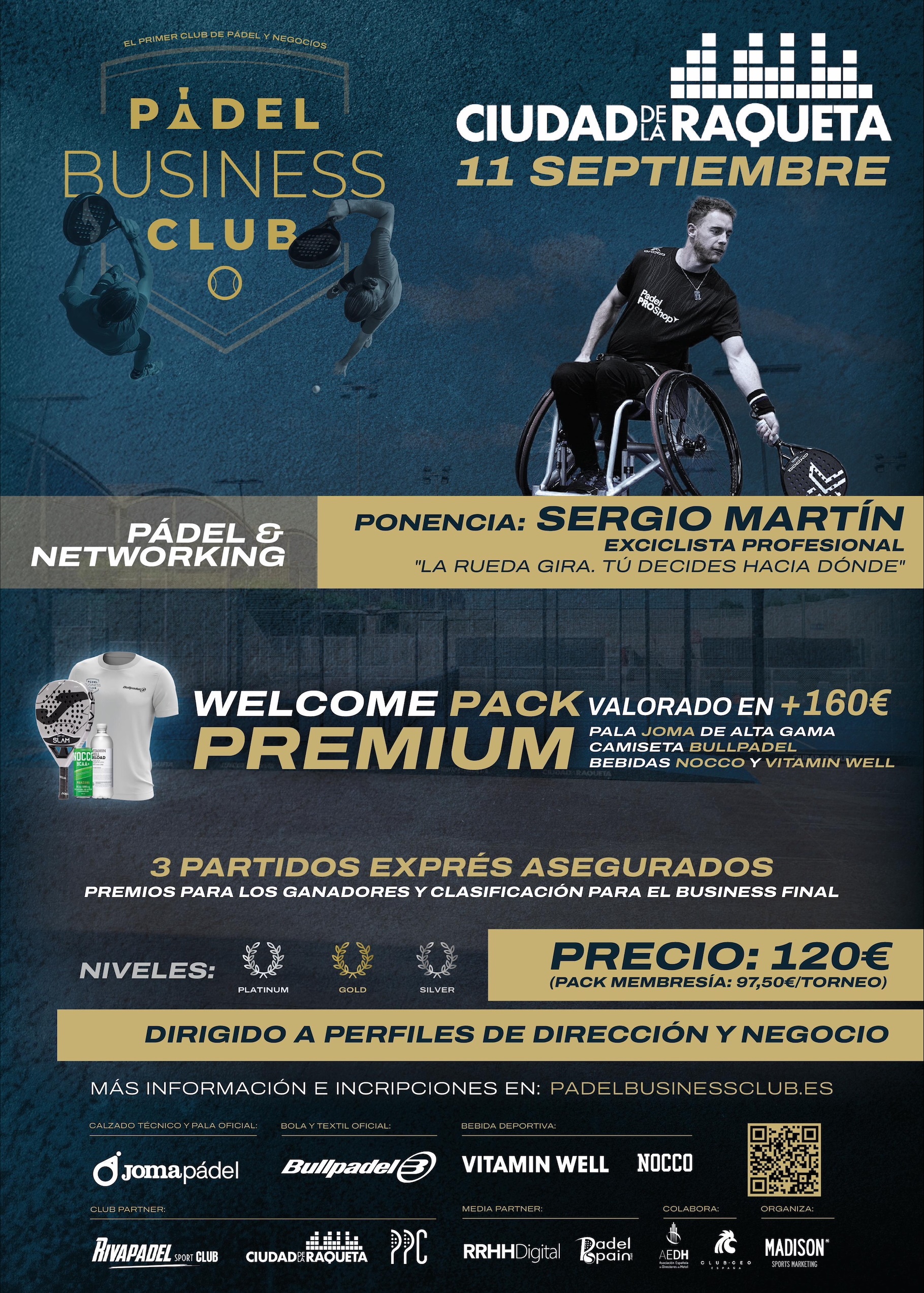 Cartel primera prueba Padel Business Club Ciudad de la Raqueta