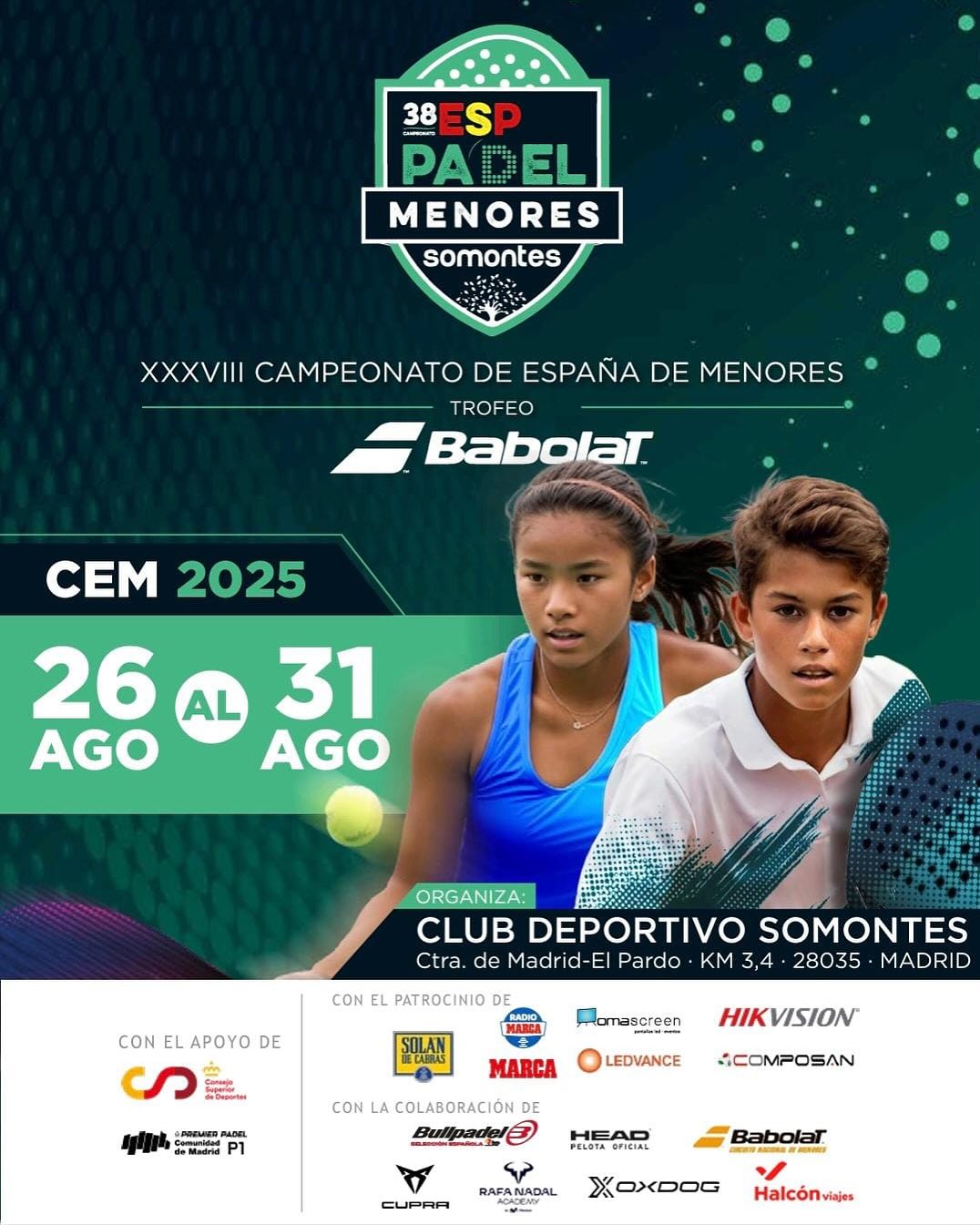 Actividades Babolat Campeonato España Menores 2025