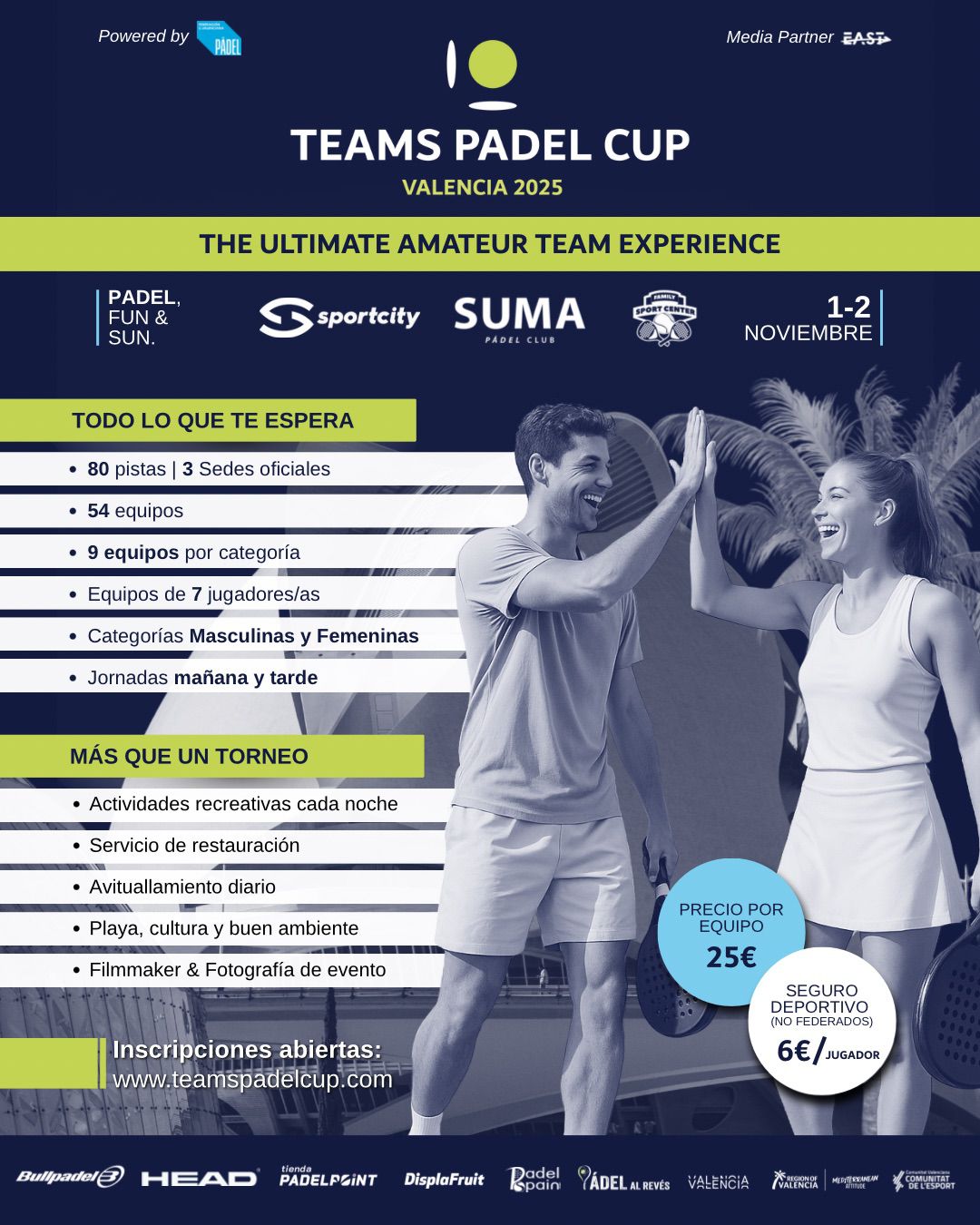 Cartel Teams Padel Cup actualizado 2025 noviembre dentro