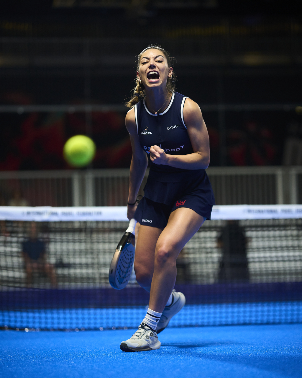 Carmen Goenaga celebración victoria tercera ronda Miami 2026