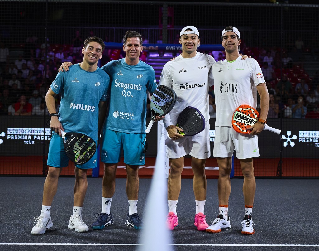 Protagonistas de uno de los partidos de la jornada (Premier Padel)