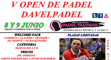 El Vº Open DavelPádel promete emociones fuertes