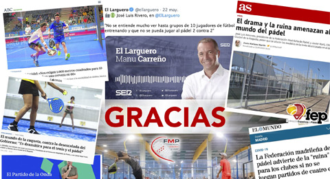 Federación Madrileña de Pádel: ''Enhorabuena al pádel y gracias a todos por su paciencia y dedicación''