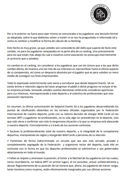 Carta jugadores profesionales a circuito WPT 2