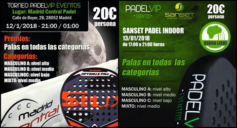 Doble sesión de torneos para que elijas en cuál quieres competir