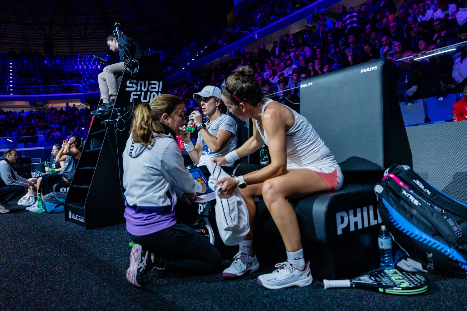 Patty Llaguno y Lucía Sainz Milano premier Padel P1 2023 cuartos de final