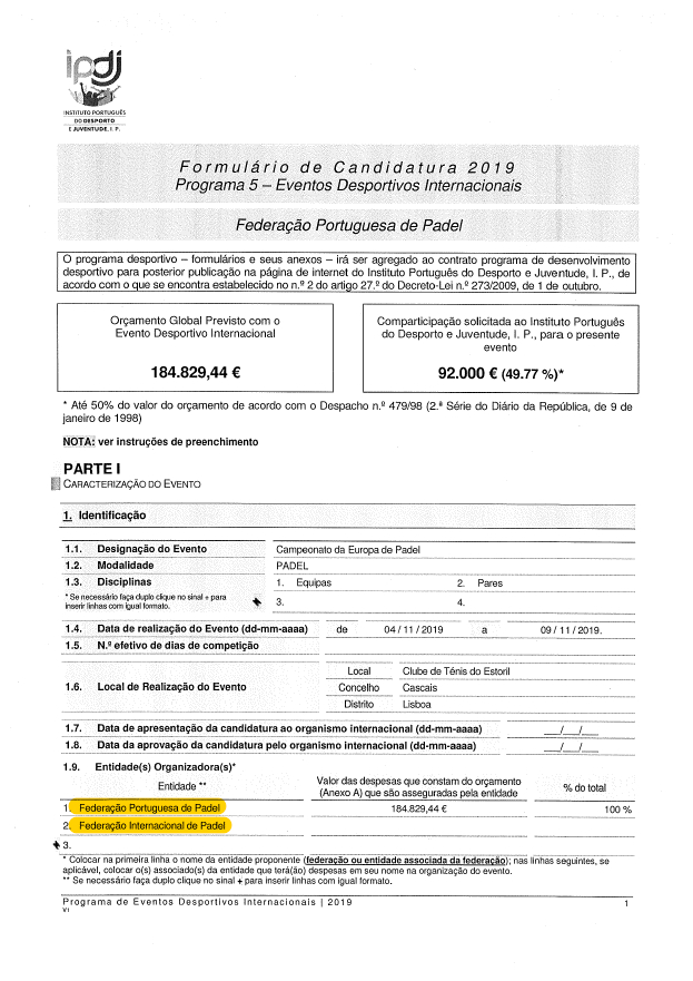 Petición presupuesto FPP patrocinio 2