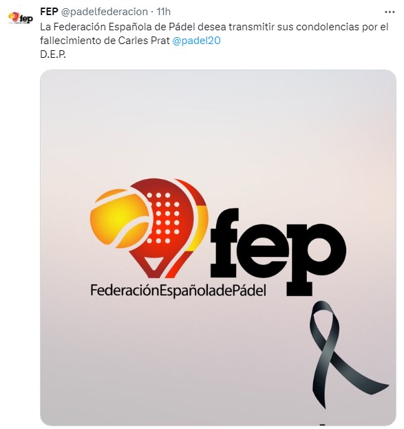 Post Federación Española fallecimiento Carles Prat