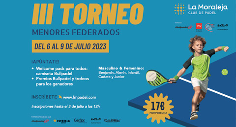 Los menores cogerán las riendas del pádel en el III Torneo Federado de La Moraleja