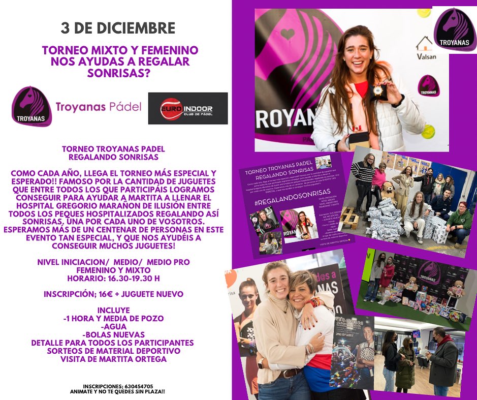 Torneo regala sonrisas Martita ortega y Troyanas Pádel