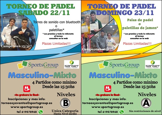 La adrenalina de los torneos regresa a Sanset Padel el fin de semana