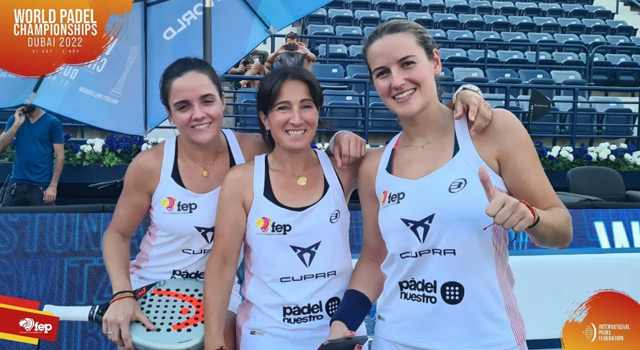 Paula, Iciar Montes y Ari Sánchez Mundial Dubai 2022